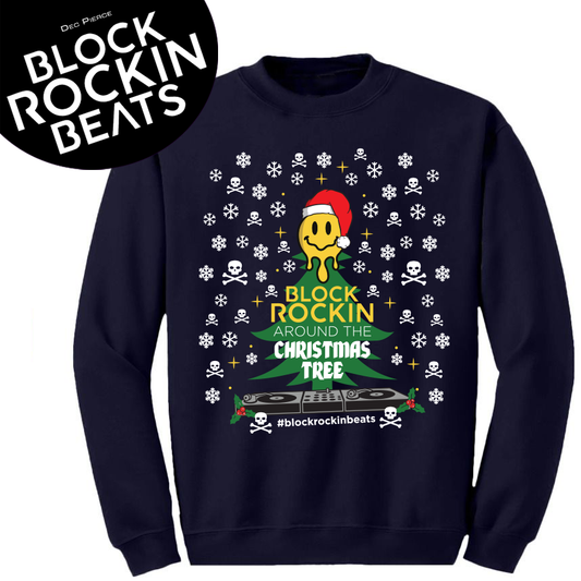Navy - Block Rockin' Around the Christmas Tree Jumper