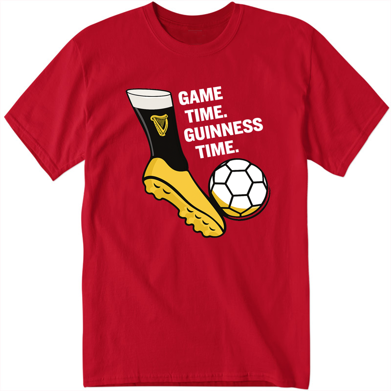 Game Time, Guinness Time - Red T-Shirt