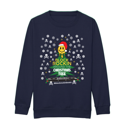 Kid's Navy - Block Rockin' Around the Christmas Tree Jumper