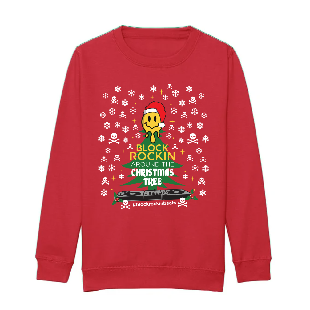 Kid's Red - Block Rockin' Around the Christmas Tree Jumper