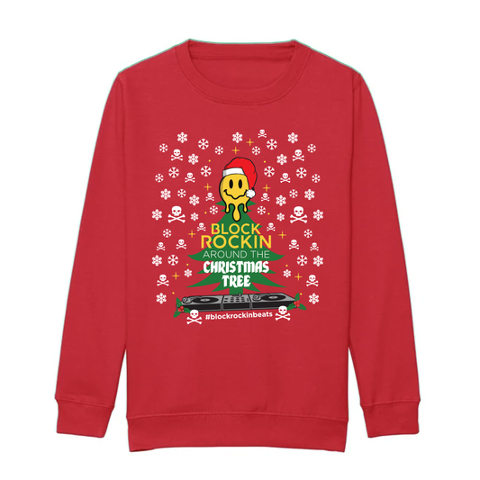 Kid's Red - Block Rockin' Around the Christmas Tree Jumper