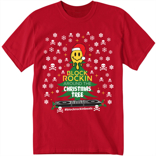Red - Block Rockin' Around the Christmas Tree T-Shirt