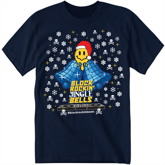 Navy - Block Rockin' Jingle Bells T-Shirt