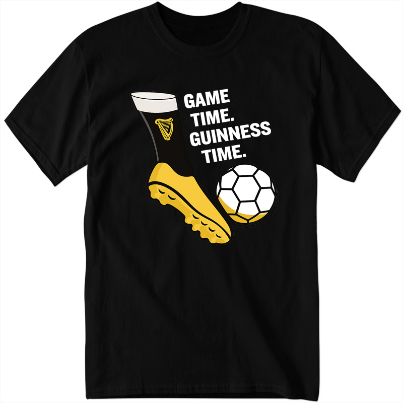 Game Time, Guinness Time - Black T-Shirt