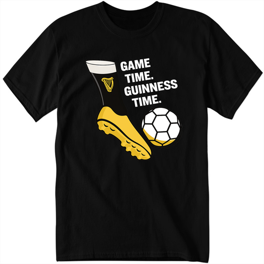 Game Time, Guinness Time - Black T-Shirt