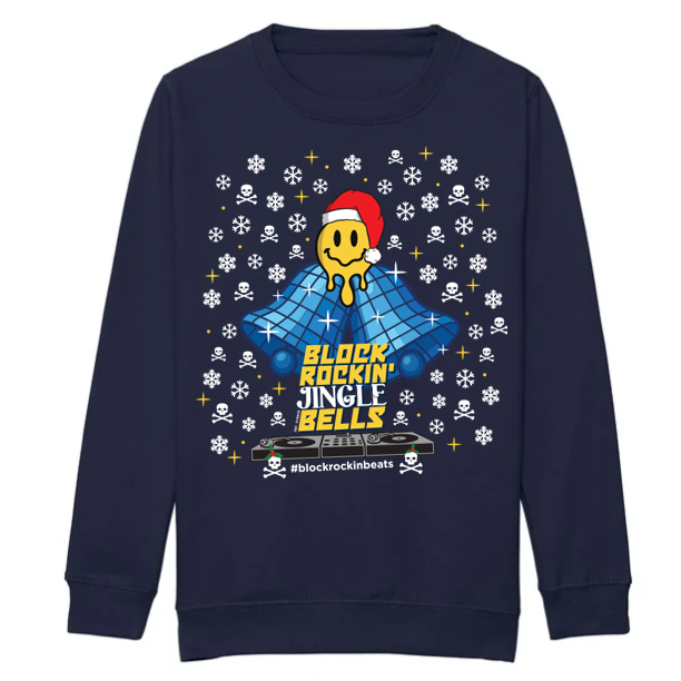 Kid's Navy - Block Rockin' Jingle Bells Jumper