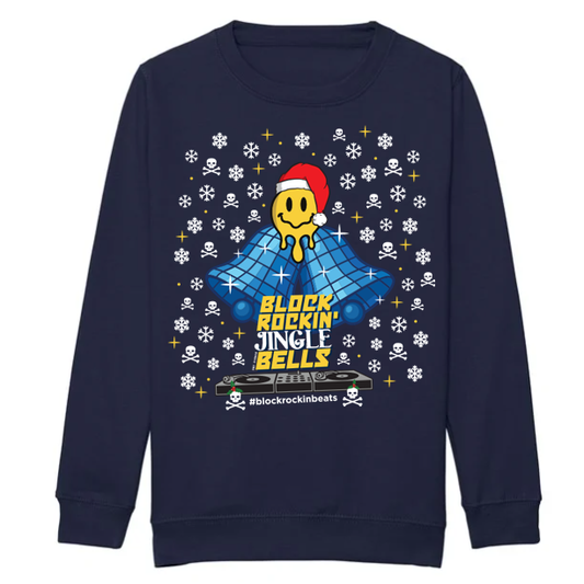Kid's Navy - Block Rockin' Jingle Bells Jumper